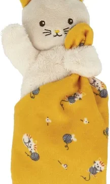 Carré Douceur Peluche Chat Jaune 14 cm, Kaloo – Image 6