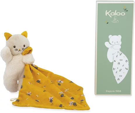 Carré Douceur Peluche Chat Jaune 14 cm, Kaloo – Image 2