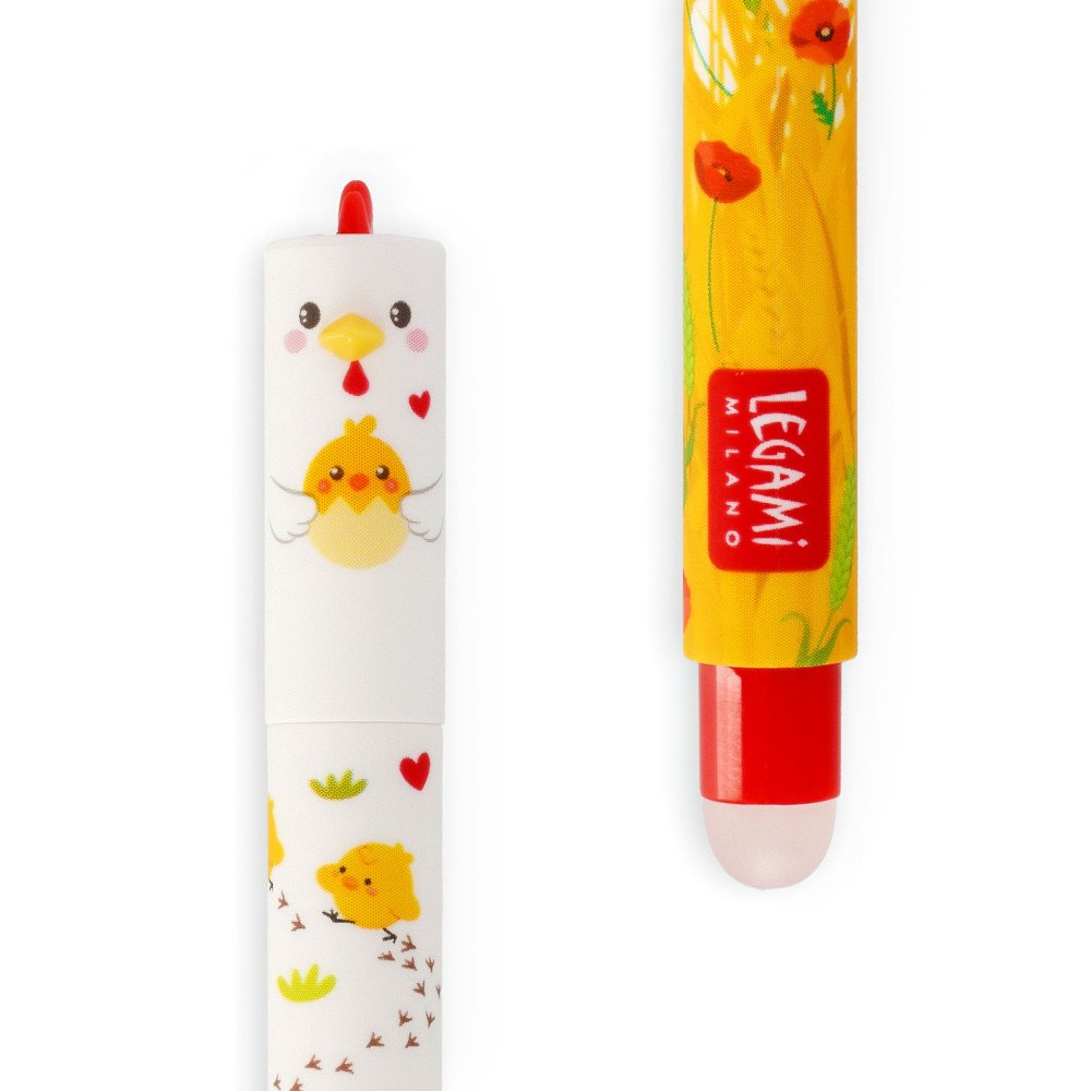 Stylo à Encre Gel Effaçable Poule Rouge, Legami – Image 4