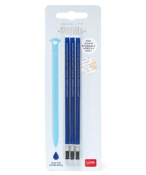 Recharge Stylo à Encre Gel Effaçable Bleu, Legami