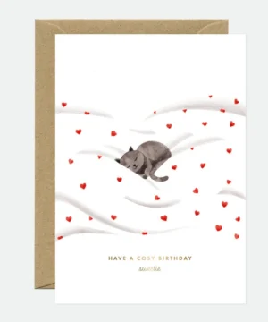 Carte d'Anniversaire Cosy Cat, ATWS