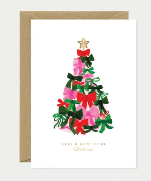 Carte de Noël Sapin avec Nœuds – Dorure, ATWS