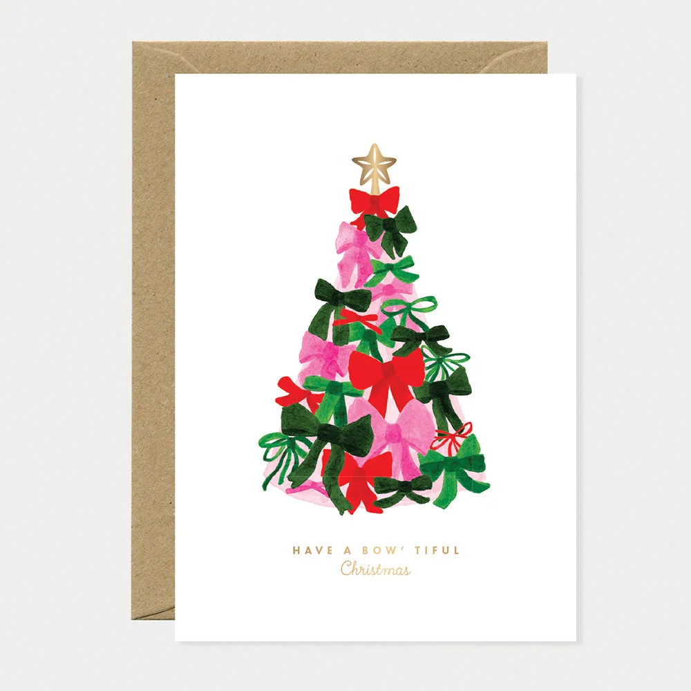 Carte de Noël Sapin avec Nœuds – Dorure, ATWS