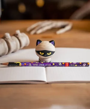 Crayon à Papier avec Figurine Anti-Stress Chat Momie Halloween, Legami – Image 4