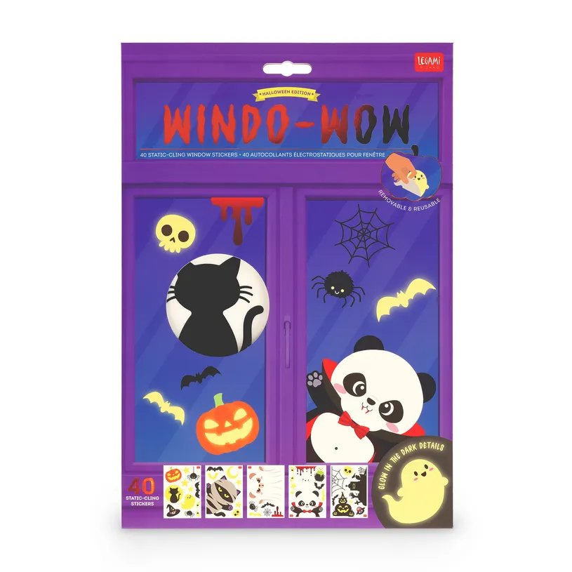 Set de 40 Autocollants Électrostatiques pour Fenêtre Windo-Wow, Legami
