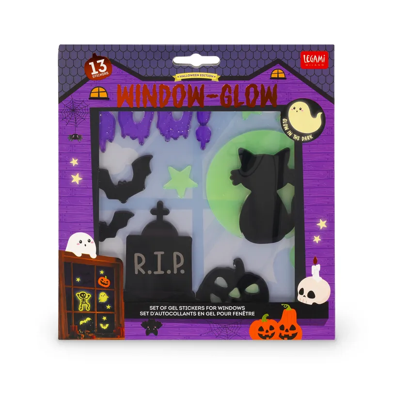 Set d’Autocollants en Gel pour Fenêtre Small Halloween, Legami