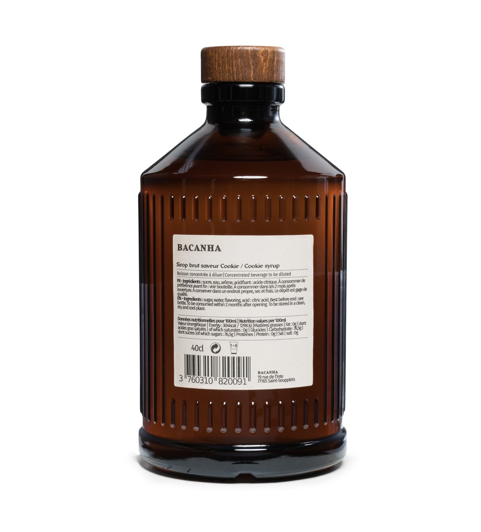 Sirop de Cookie Brut 400 ml, Bacanha – Image 2
