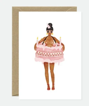 Carte d'Anniversaire Fille dans le Gâteau, ATWS