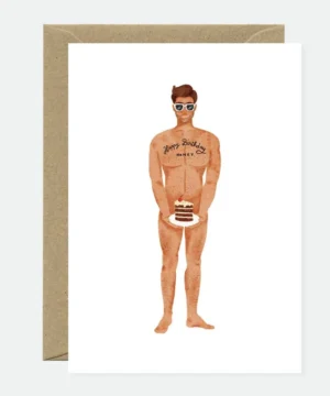 Carte d’Anniversaire « Homme avec un Gâteau », ATWS