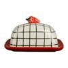 Beurrier Fraise Kitchfun Rouge + Vert 19 x 13,5 x 11 cm, Yliades