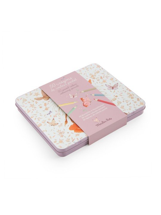 Boîte Métal Crayons Pastel Les Rosalies, Moulin Roty