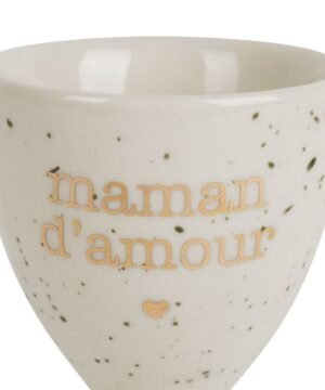 Alternative view of Coquetier Maman Amour Bonheur Étoile Blanc moucheté, Yliades