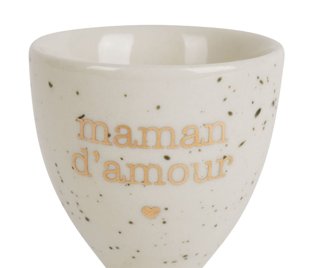 Coquetier Maman Amour Bonheur Étoile Blanc moucheté, Yliades – Image 2