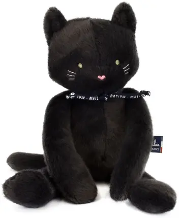 Peluche Chat Méloé 37 cm Anthracite, Mailou
