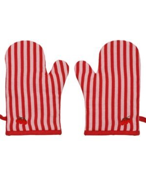 Lot de 2 Gants de Cuisine Brodés Kitchfun Rose + Rouge, Yliades