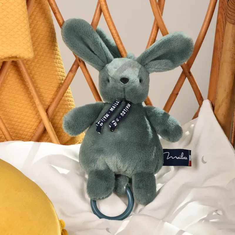 Lapin Dorlotin Boîte à Musique Vert Sauge, Mailou