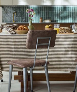 Nappe Romie Brun 150 x 250 cm Double Gaze de Coton, L’Effet Papillon