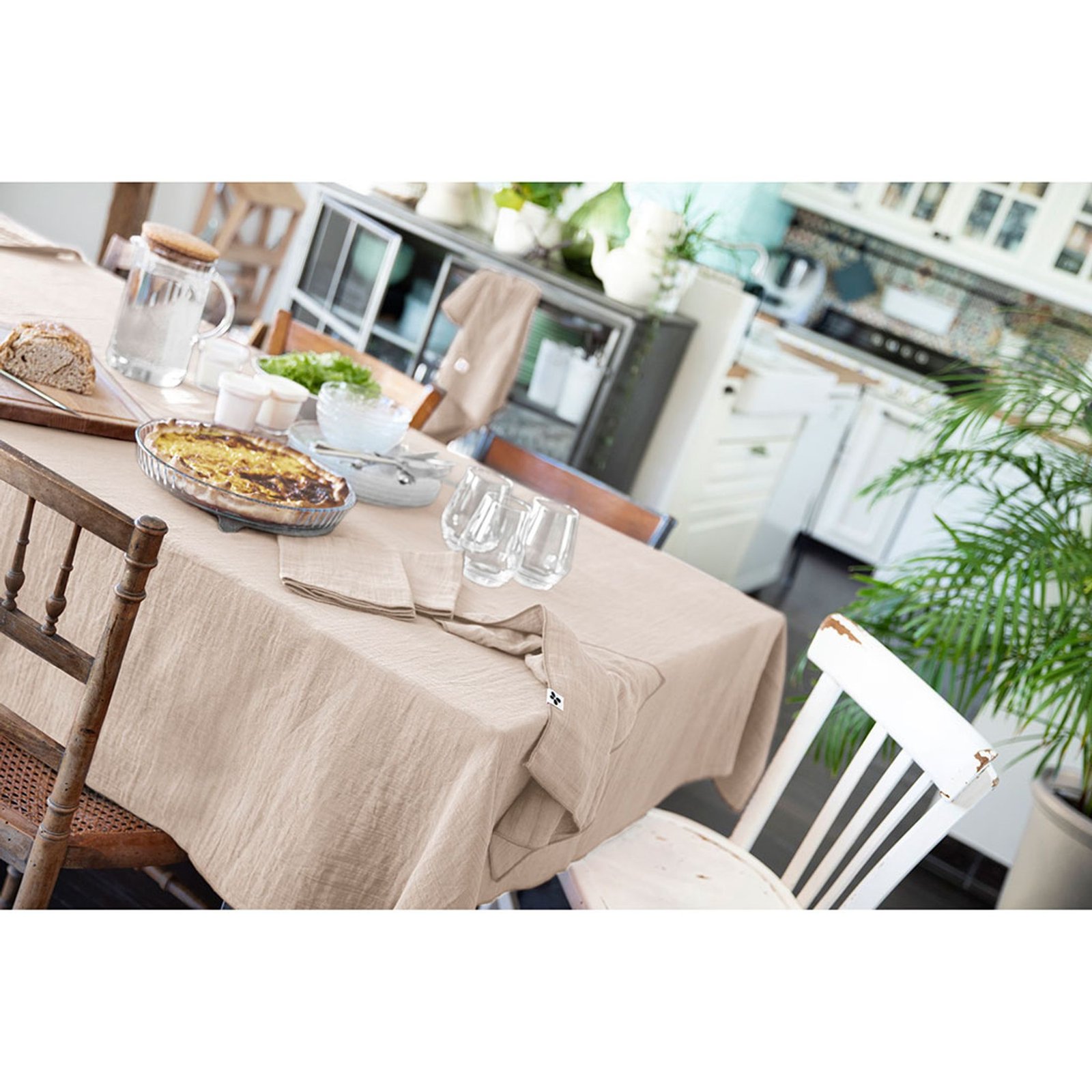 Nappe Rectangle en Gaze de Coton Unie Pampa 150 x 250 cm, L’Effet Papillon – Image 2