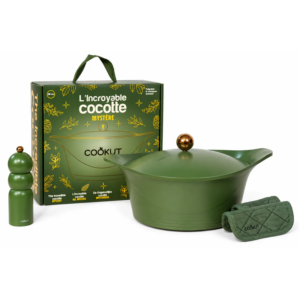 Coffret de Noël L’Incroyable Cocotte Fougère 24 cm, Cookut