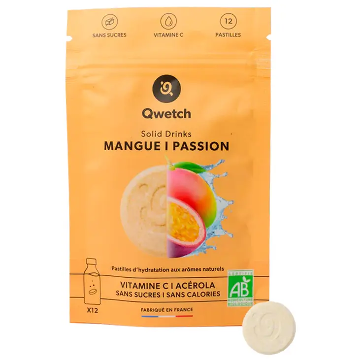 Boisson Solid Drinks Bio Mangue & Passion 12 Pastilles, Qwetch