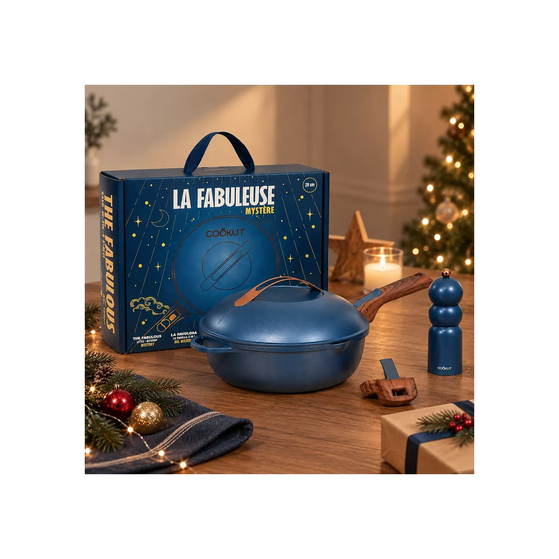 La Fabuleuse Poêle 28 cm Myrtille – Édition Noël, Cookut
