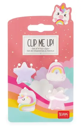 Set de 4 Mini Barrettes à Cheveux unicorn – Clip Me Up!, Legami