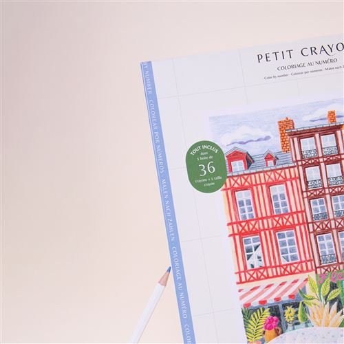 Coffret Coloriage au Numéro Petit Crayon Façades Place aux Fleurs, La Petite Epicerie – Image 2