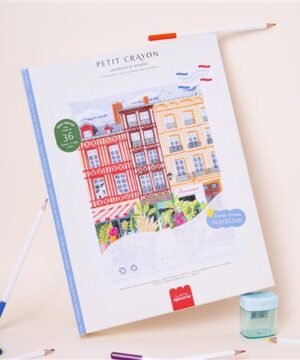 Coffret Coloriage au Numéro Petit Crayon Façades Place aux Fleurs, La Petite Epicerie – Image 3