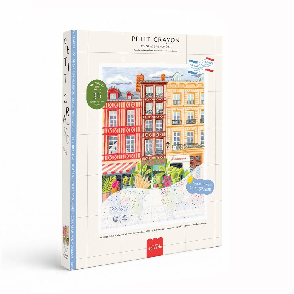 Coffret Coloriage au Numéro Petit Crayon Façades Place aux Fleurs, La Petite Epicerie