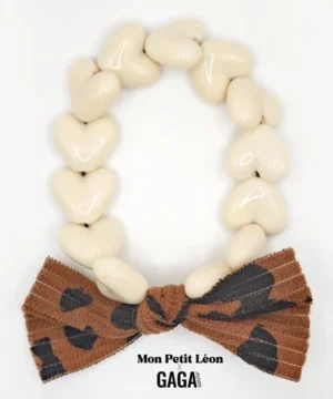 Bracelet Only Beige & Maxi Nœud Léopard, Gaga