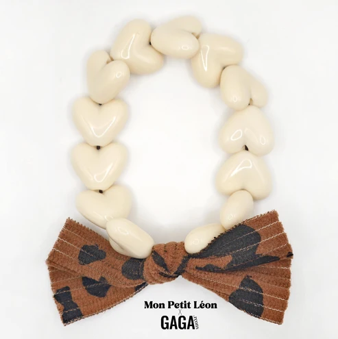 Bracelet Only Beige & Maxi Nœud Léopard, Gaga
