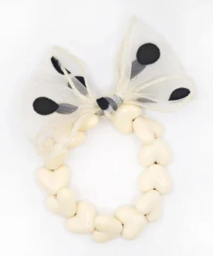 Bracelet Only Beige & Maxi Nœud Beige à Pois, Gaga