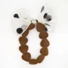 Bracelet Marron & Maxi Nœud Beige à Pois, Gaga