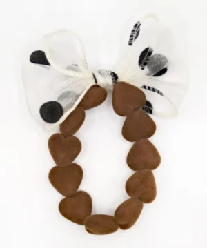 Bracelet Marron & Maxi Nœud Beige à Pois, Gaga