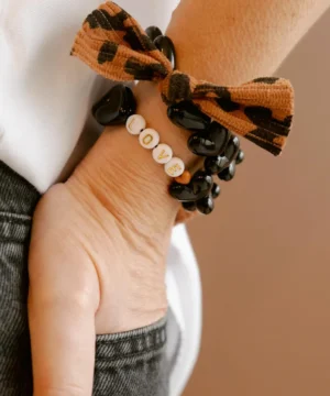Alternative view of Bracelet GAGA x Mon Petit Léon Noir Maxi Nœud Léopard, Gaga