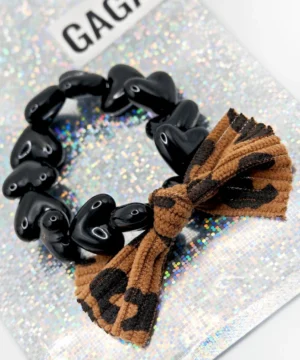 Bracelet GAGA x Mon Petit Léon Noir Maxi Nœud Léopard, Gaga – Image 3