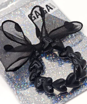 Alternative view of Bracelet Noir & Maxi Nœud Noir à Pois, Gaga