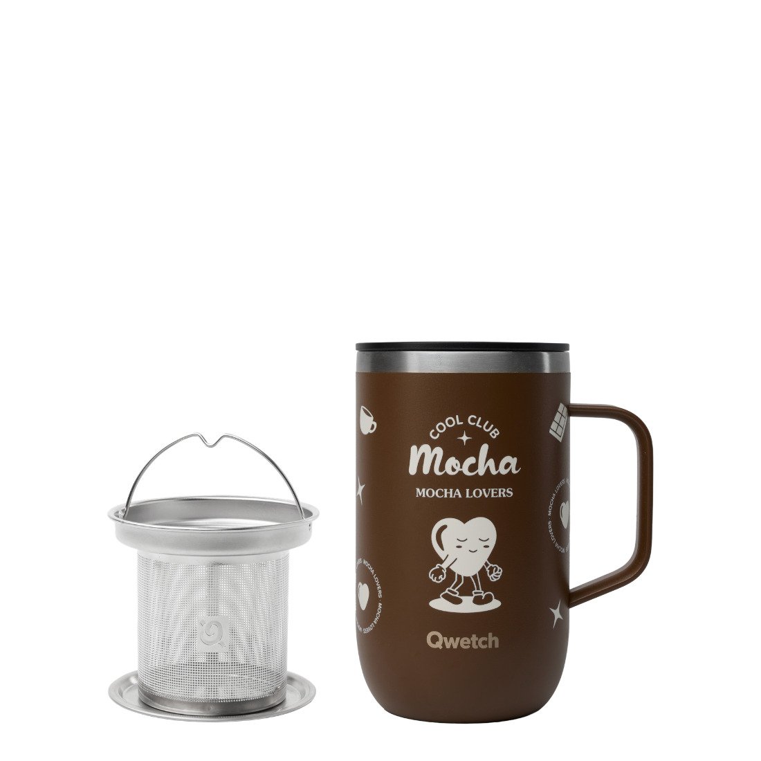 Mug Tisanière Isotherme Cool Club Chocolat 470 ml, Qwetch