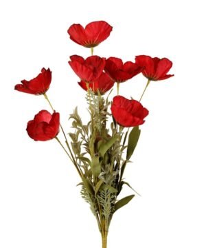 Bouquet Coquelicot Champêtre Rouge H53 cm, Yliades – Image 3