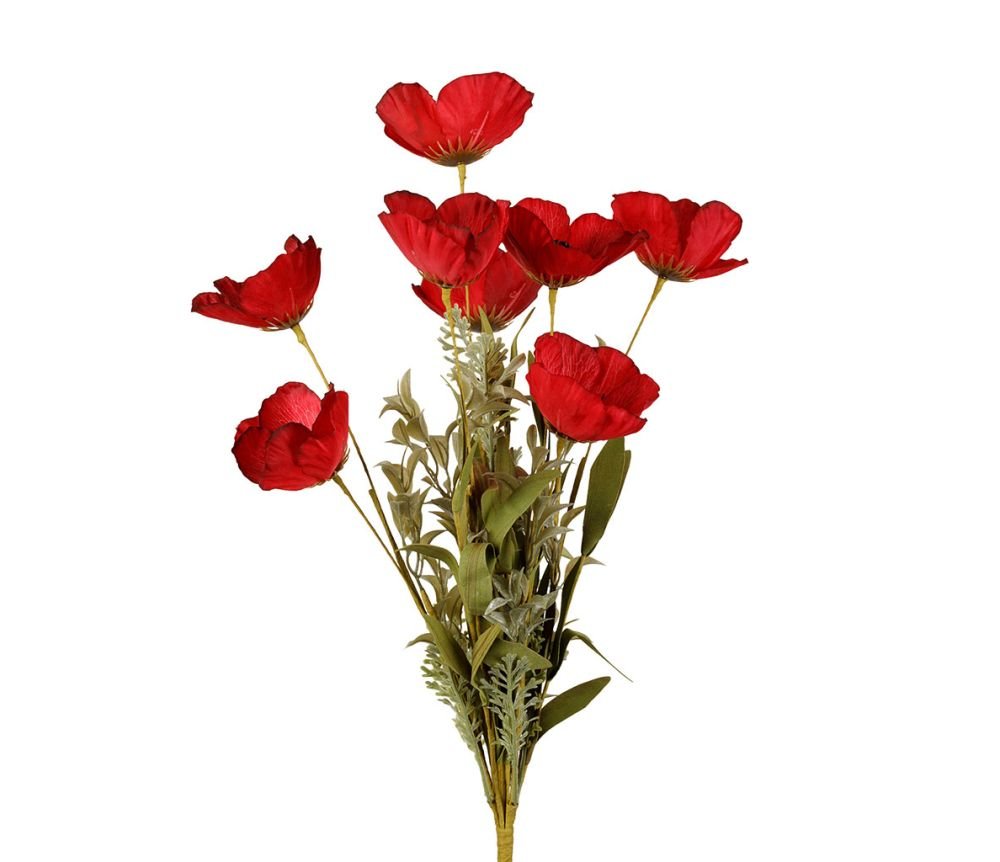 Bouquet Coquelicot Champêtre Rouge H53 cm, Yliades – Image 3