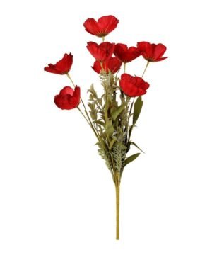 Bouquet Coquelicot Champêtre Rouge H53 cm, Yliades