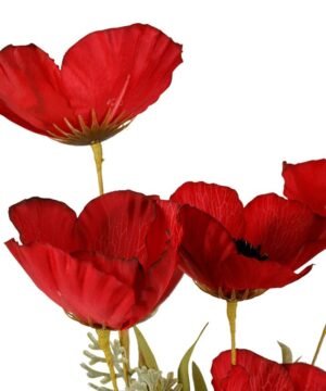 Alternative view of Bouquet Coquelicot Champêtre Rouge H53 cm, Yliades