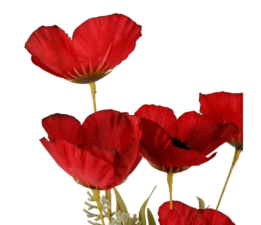 Bouquet Coquelicot Champêtre Rouge H53 cm, Yliades – Image 2