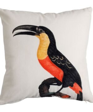 Coussin Brodé Faune Jaune Noir Orange 45 x 45 cm, Yliades