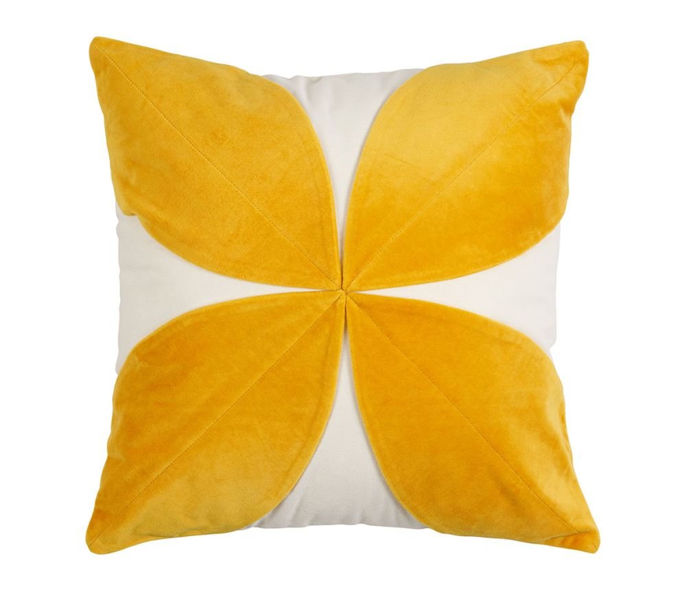 Coussin Florilene Jaune 45 x 45 cm, Yliades