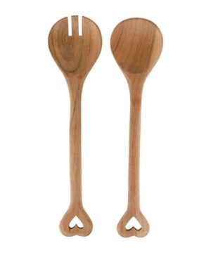 Couverts à Salade Cœur x2 Dalbert L30 cm Acacia, Yliades