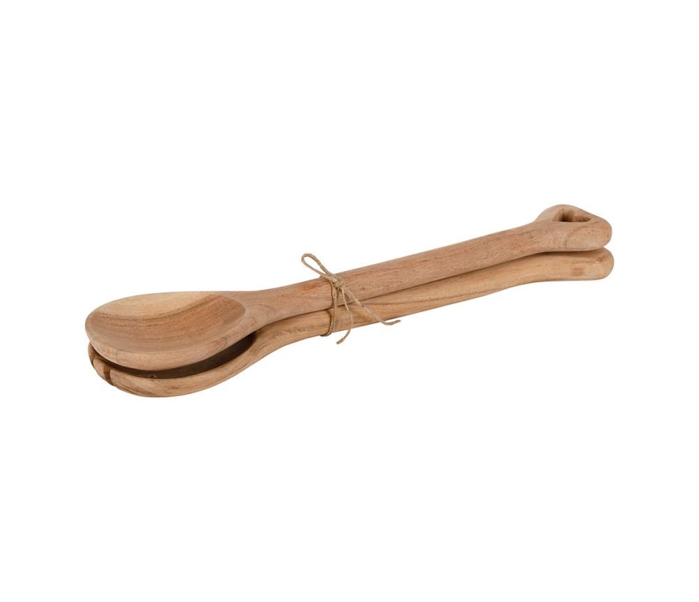 Couverts à Salade Cœur x2 Dalbert L30 cm Acacia, Yliades – Image 2