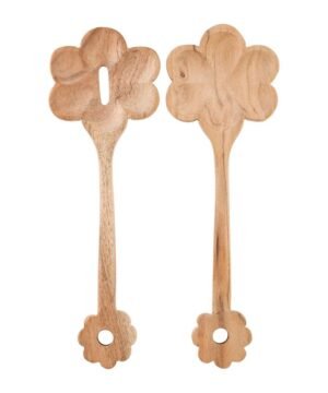Couverts à Salade Fleur x2 Dalbert Naturel L31 cm, Yliades