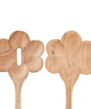 Couverts à Salade Fleur x2 Dalbert Naturel L31 cm, Yliades – Image 3