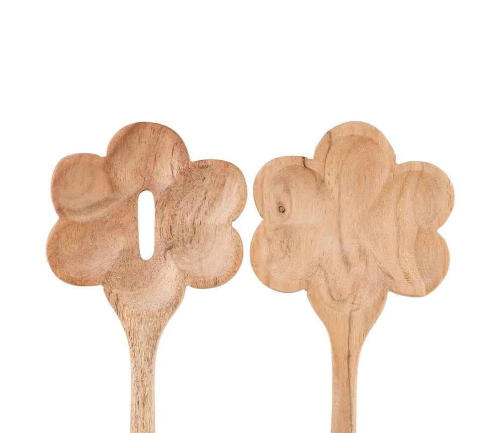 Couverts à Salade Fleur x2 Dalbert Naturel L31 cm, Yliades – Image 3